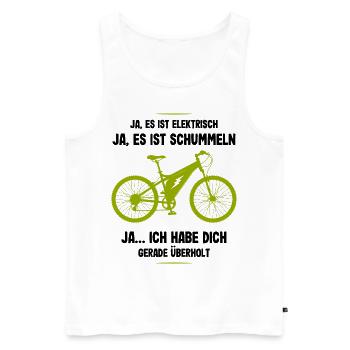 E-Bike Ich habe Dich Überholt Biker Fahrrad Spruch - Männer Premium Bio Tank Top - Weiß - Vorne - Michal (187cm)