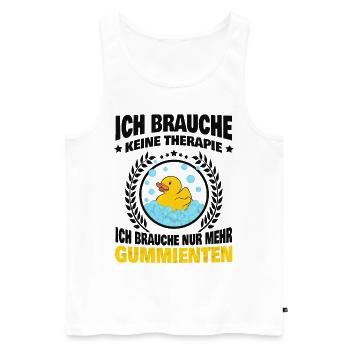 Gummiente Quietscheente Witziger Spruch - Männer Premium Bio Tank Top - Weiß - Vorne - Michal (187cm)