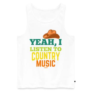 Country Music Western America Linedance - Men's Premium Organic Tank Top - white - Front - AI Model Male 178 light (178cm)