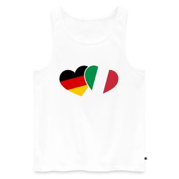 Italien und Deutschland Herz Urlaub Reise - Männer Premium Bio Tank Top - Weiß - Vorne - AI Model Male 178 light (178cm)