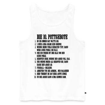 10 Pottgebote Ruhrpott Ruhrgebiet Lustig Gebote - Männer Premium Bio Tank Top - Weiß - Vorne - Michal (187cm)