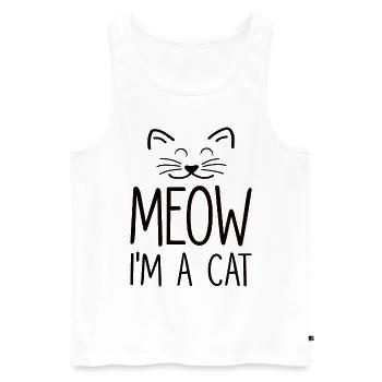 Chat chat visage chat dame chat cadeau - Débardeur bio Premium Homme - blanc - Devant - Michal (187cm)