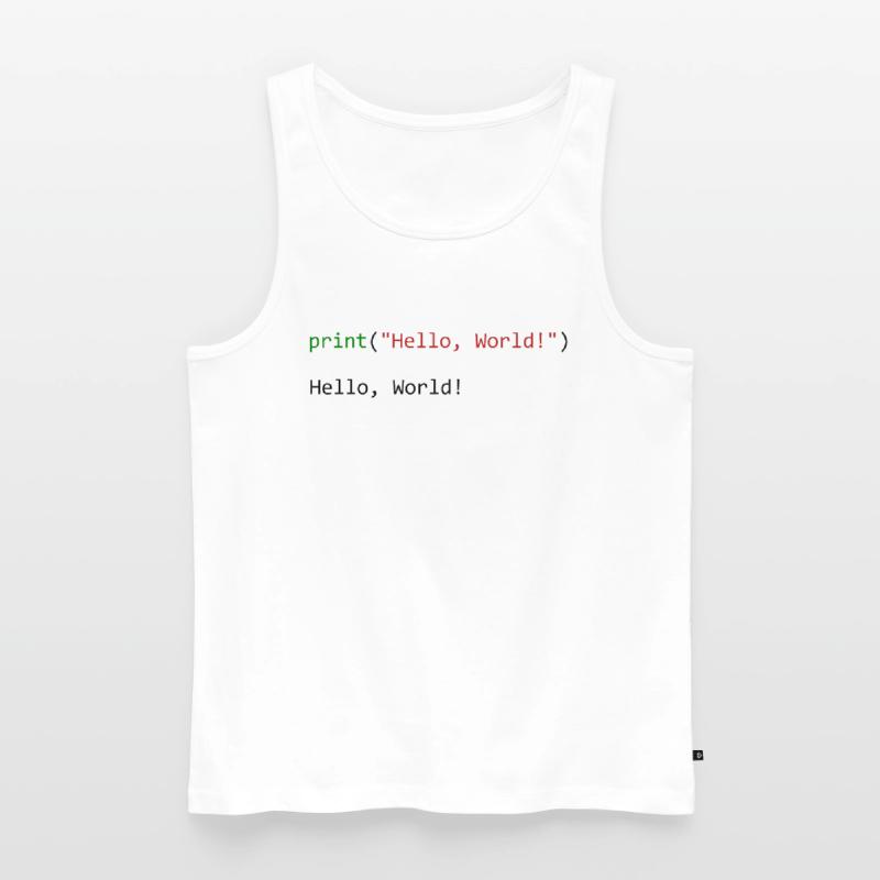Programmeur de python cadeau Hello World Débardeur bio Premium Homme