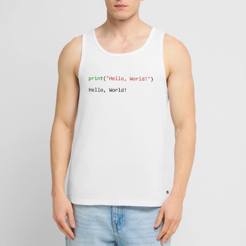 Programmeur de python cadeau Hello World Débardeur bio Premium Homme