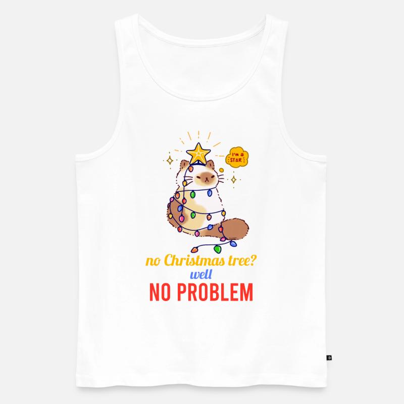 No Christmas Tree No Problem - Men's Premium Organic Tank Top - white