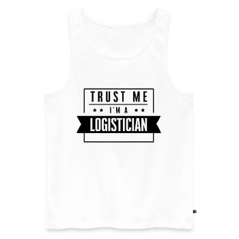 Vertrau mir ich bin Logistiker - Männer Premium Bio Tank Top - Weiß - Vorne - Michal (187cm)