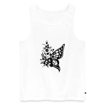 Cadeau de fleur de papillon - Débardeur bio Premium Homme - blanc - Devant - Michal (187cm)