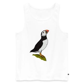 cute puffin gift for puffin friends - Men's Premium Organic Tank Top - white - Front - AI Model Male 178 light (178cm)