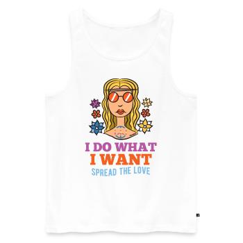 I Do What I Want Woman Girl Hippie - Men's Premium Organic Tank Top - white - Front - AI Model Male 178 light (178cm)