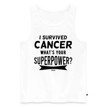 Fuck Cancer Schilddrüse Krebs krank - Männer Premium Bio Tank Top - Weiß - Vorne - Michal (187cm)