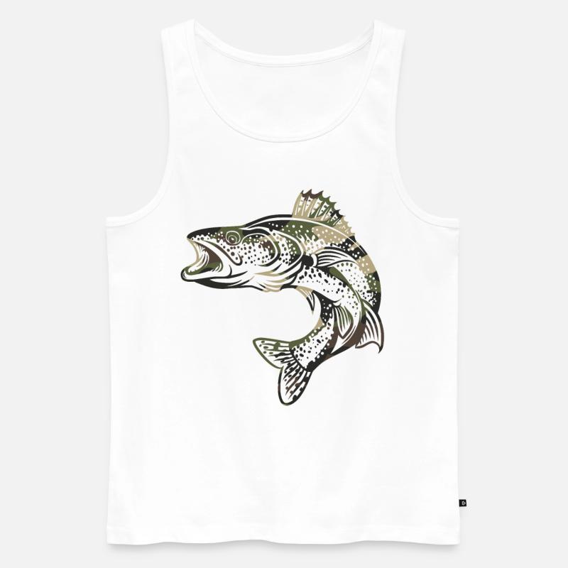 Zander - Männer Premium Bio Tank Top - Weiß