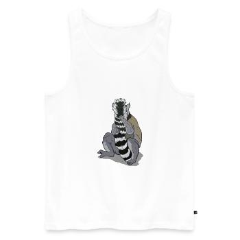 Lemur cleaning its tail Gift for lemurs - Men's Premium Organic Tank Top - white - Front - AI Model Male 178 light (178cm)