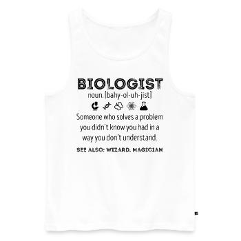 Drôle biologiste définition biologie science G - Débardeur bio Premium Homme - blanc - Devant - Michal (187cm)