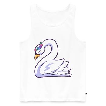 Schwan - Männer Premium Bio Tank Top - Weiß - Vorne - Michal (187cm)
