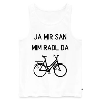Ja mir san mim radl da Fahrrad Fahrradfahrer - Männer Premium Bio Tank Top - Weiß - Vorne - AI Model Male 178 light (178cm)