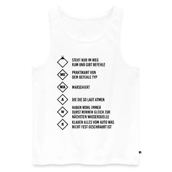 Feuerwehr Lustige Löschgruppe FFW Feuerwehrmann - Männer Premium Bio Tank Top - Weiß - Vorne - Michal (187cm)