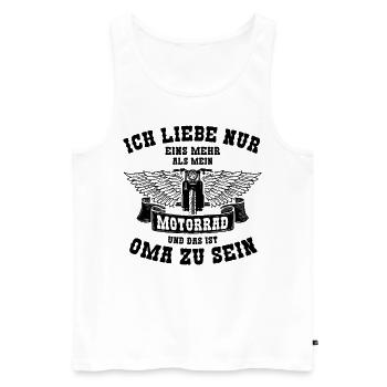 Motorrad Oma Motorradfahrerin Biker Großmutter - Männer Premium Bio Tank Top - Weiß - Vorne - Michal (187cm)