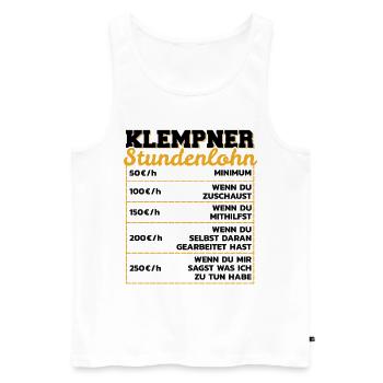 Klempner Stundenlohn Heizungsbauer Stundensatz - Männer Premium Bio Tank Top - Weiß - Vorne - Michal (187cm)