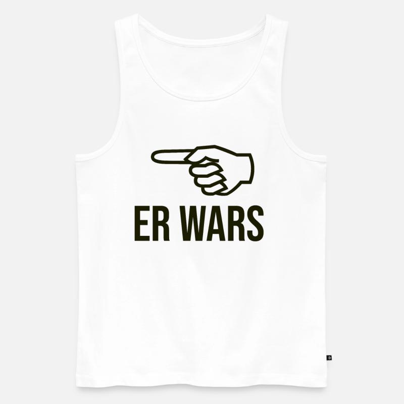 Er wars - Männer Premium Bio Tank Top - Weiß
