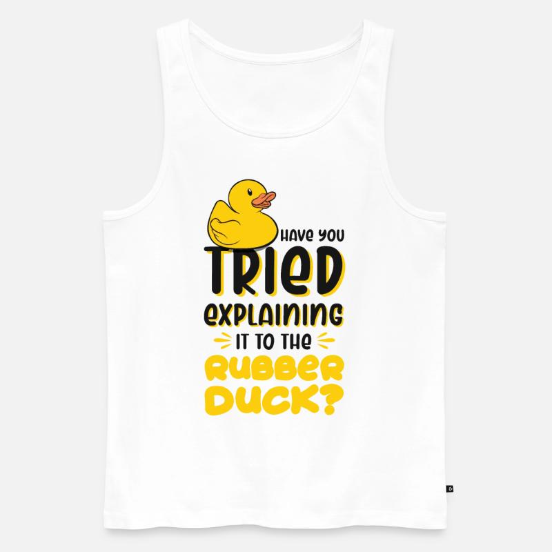 Programmierer Programming Duck Gummiente - Männer Premium Bio Tank Top - Weiß