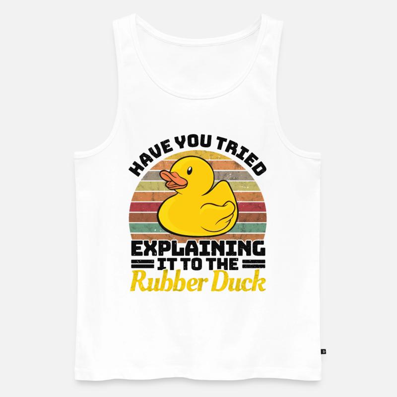 Programmierer Programming Duck Gummiente - Männer Premium Bio Tank Top - Weiß