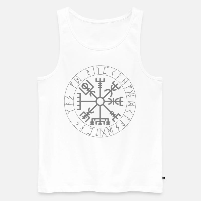 Wikinger Kompass nach Walhalla - Männer Premium Bio Tank Top - Weiß