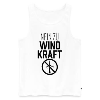 Nein zu Windkraft Gegner Windrad Windenergie - Männer Premium Bio Tank Top - Weiß - Vorne - Michal (187cm)