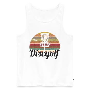 Disque Golf Player Disk Golf Vintage - Débardeur bio Premium Homme - blanc - Devant - AI Model Male 178 light (178cm)