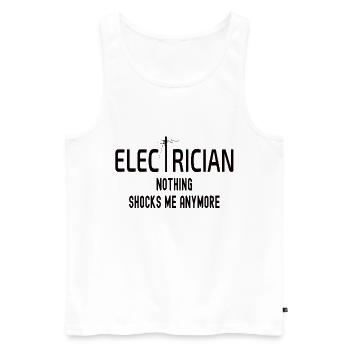 électricien - Débardeur bio Premium Homme - blanc - Devant - Michal (187cm)