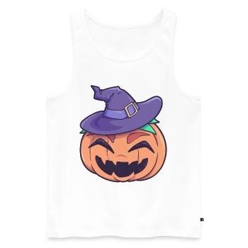 Pumpkin witch halloween monster - Men's Premium Organic Tank Top - white - Front - Michal (187cm)