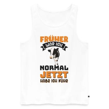 Kuh Kühe Spruch Bauer Landwirt Tiere Geschenkidee - Männer Premium Bio Tank Top - Weiß - Vorne - Michal (187cm)