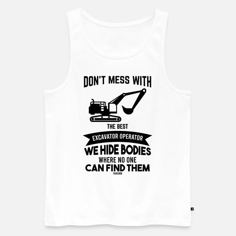 Baggerfahrer - Männer Premium Bio Tank Top - Weiß