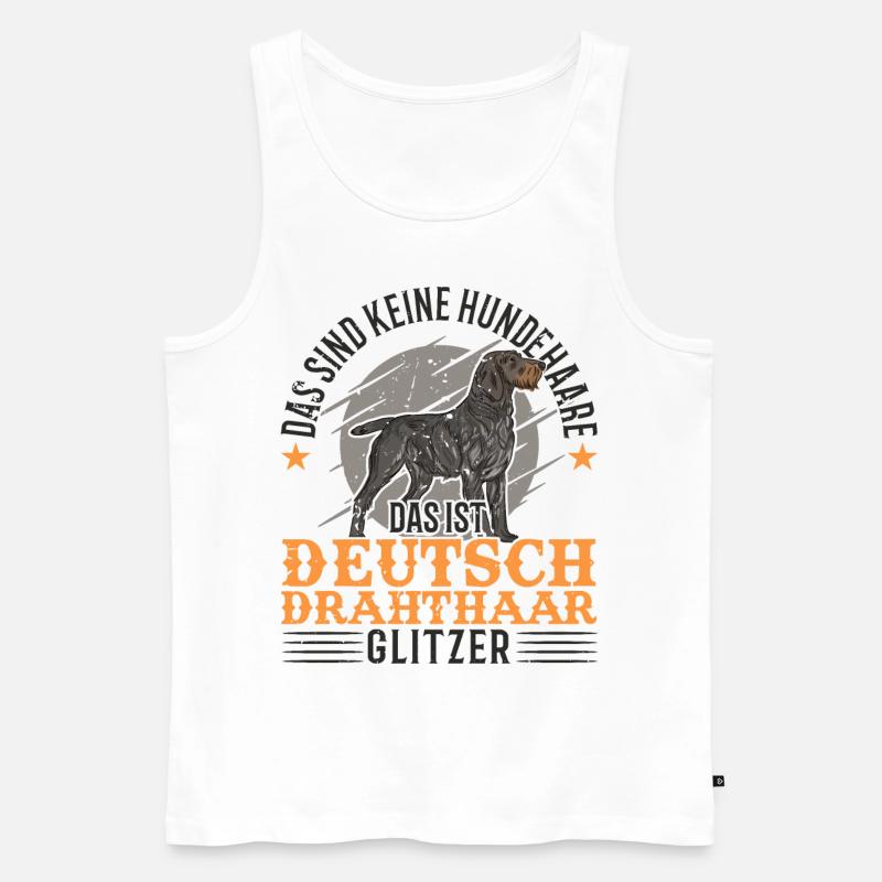 Deutsch Drahthaar Spruch Jagdhund Hund - Männer Premium Bio Tank Top - Weiß