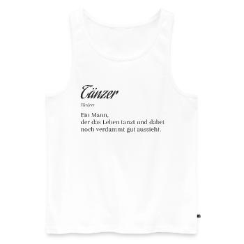 Tänzer Tanzen Tanzlehrer Männer Walzer Geschenk - Männer Premium Bio Tank Top - Weiß - Vorne - AI Model Male 178 light (178cm)