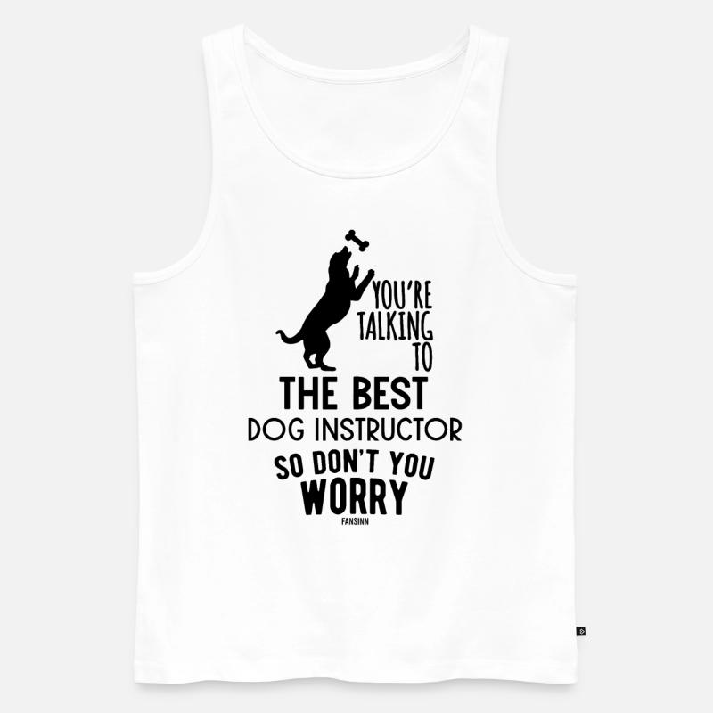bester Hundetrainer - Männer Premium Bio Tank Top - Weiß