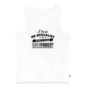 Ich bin ein HR Specialist Personal HR Spezialist - Männer Premium Bio Tank Top - Weiß - Vorne - AI Model Male 178 light (178cm)