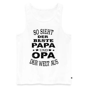 Meilleur papa et grand-père du monde grand-père de la fête des pères - Débardeur bio Premium Homme - blanc - Devant - AI Model Male 178 light (178cm)