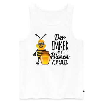 Der Imker dem die Bienen vertrauen Bienenzüchter I - Männer Premium Bio Tank Top - Weiß - Vorne - AI Model Male 178 light (178cm)