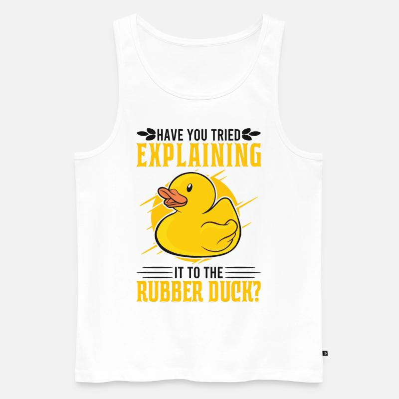 Developer Programmer Programming Duck - Männer Premium Bio Tank Top - Weiß