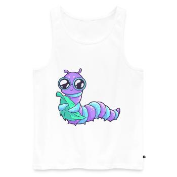 Raupe Schmetterling - Männer Premium Bio Tank Top - Weiß - Vorne - Michal (187cm)