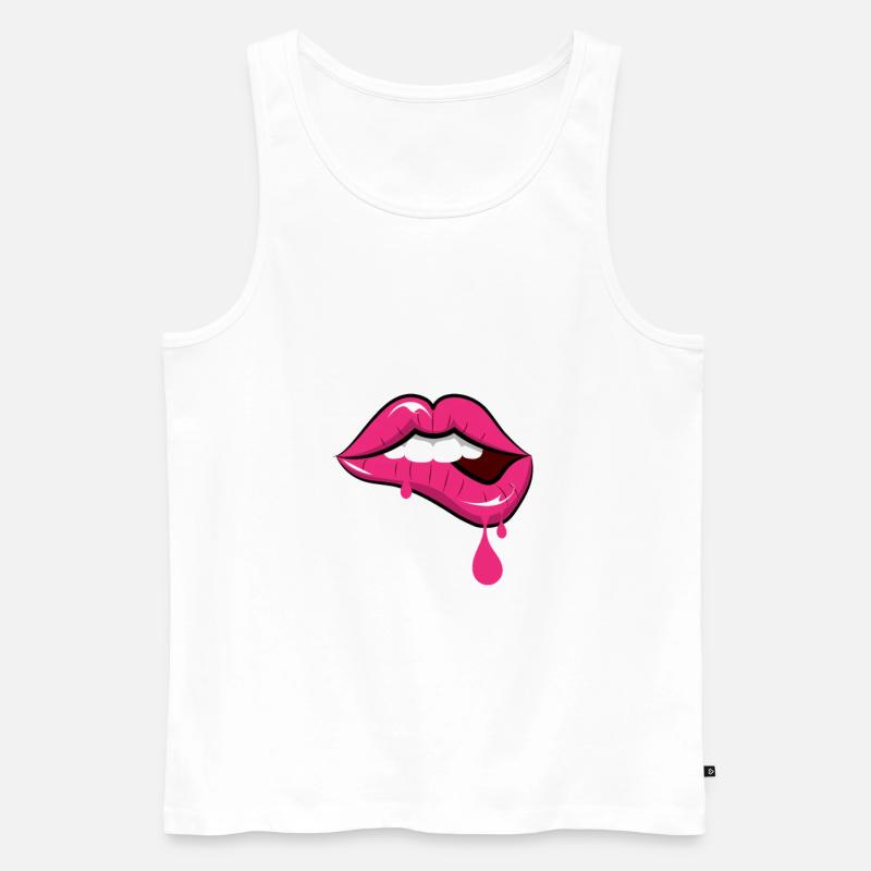 Regenbogen, Botox, Glossy, Lipgloss, Schleimig - Männer Premium Bio Tank Top - Weiß