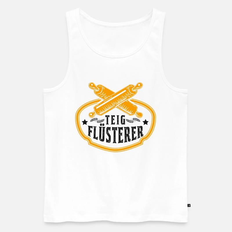 Teigflüsterer Teig Flüsterer Bäcker Bäckerin - Männer Premium Bio Tank Top - Weiß
