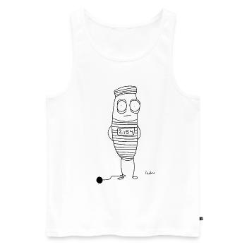Chillions Gefangener - Männer Premium Bio Tank Top - Weiß - Vorne - Michal (187cm)