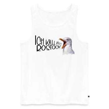 Rostock Urlaub Möwe Ostsee Küste Geschenk - Männer Premium Bio Tank Top - Weiß - Vorne - Michal (187cm)