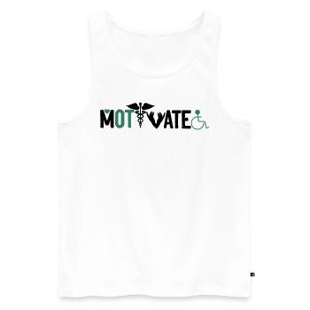 Ergotherapeut Motivate - Männer Premium Bio Tank Top - Weiß - Vorne - AI Model Male 178 light (178cm)