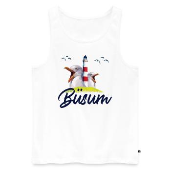 Büsum Nordsee Seebad Leuchtturm Möwe Geschenk - Männer Premium Bio Tank Top - Weiß - Vorne - AI Model Male 178 light (178cm)