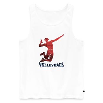 Volleyball man serve - Men's Premium Organic Tank Top - white - Front - AI Model Male 178 light (178cm)