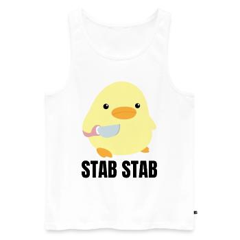 Rod duck with knife meme chick goose gift idea - Men's Premium Organic Tank Top - white - Front - Michal (187cm)
