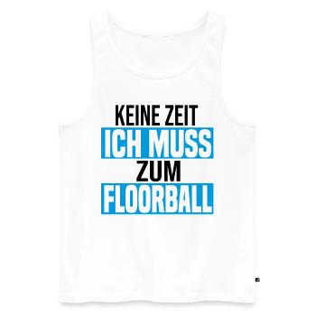 Floorball Unihockey Innenbandy Salibandy - Männer Premium Bio Tank Top - Weiß - Vorne - AI Model Male 178 light (178cm)