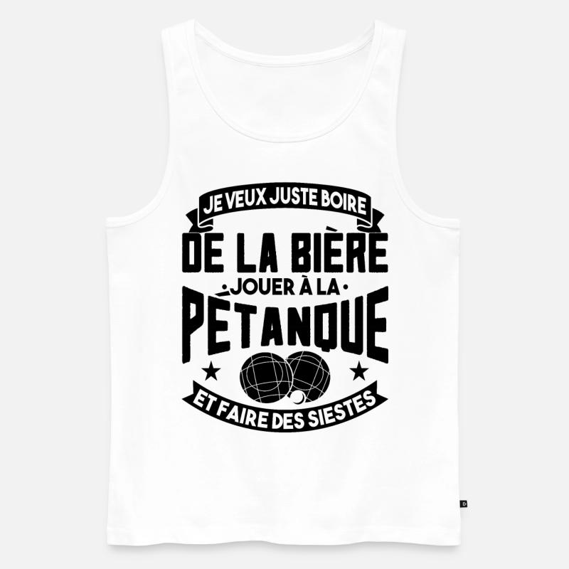 Petanque Geschenk - Männer Premium Bio Tank Top - Weiß